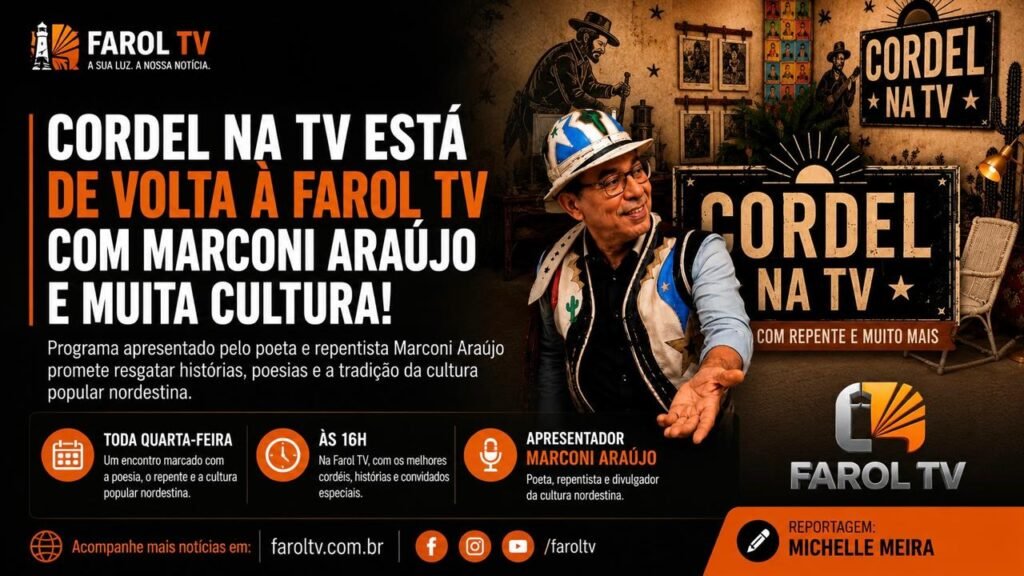 Cordel na TV retorna à Farol TV valorizando a cultura popular nordestina