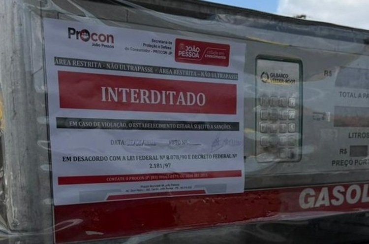Fiscalização do Procon-JP interdita bico de gasolina e autua posto na Zona Sul da Capital