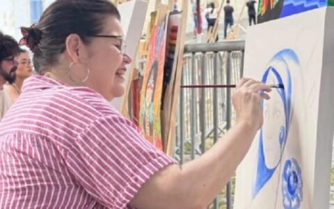 Encontro reúne mais de 30 artistas visuais na Praça São Francisco, no Centro Histórico de João Pessoa